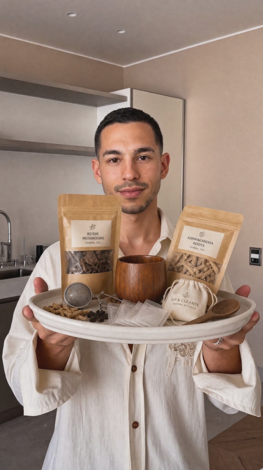 Calm Ritual Tea Set, Ashwagandha and Reishi Herbal Bundle | Self-Care Gift